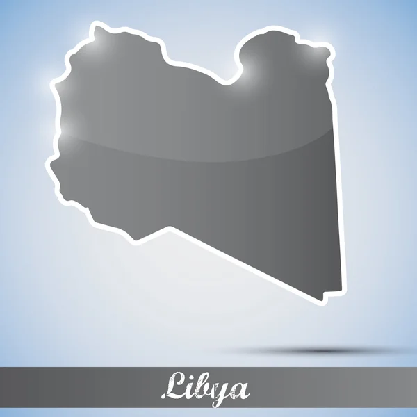 Shiny icon in form of Libya — Stock Vector