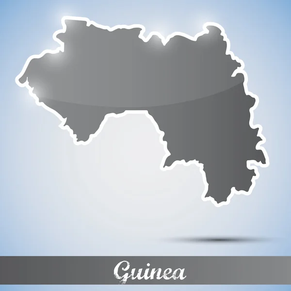 Lesklý ikona v podobě Guinea — Stockový vektor