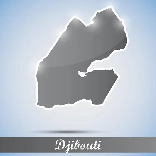 Icono brillante en forma de Djibouti — Vector de stock