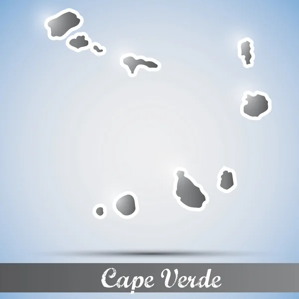 Icona lucente in forma di Capo Verde — Vettoriale Stock