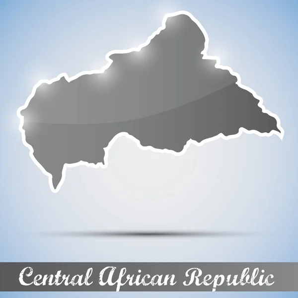 Shiny icon in form of Central African Republic — Stock Vector