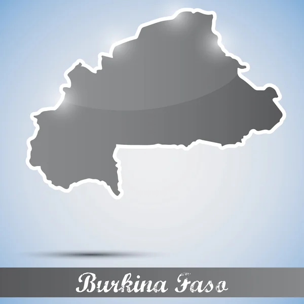 Icono brillante en forma de Burkina Faso — Vector de stock