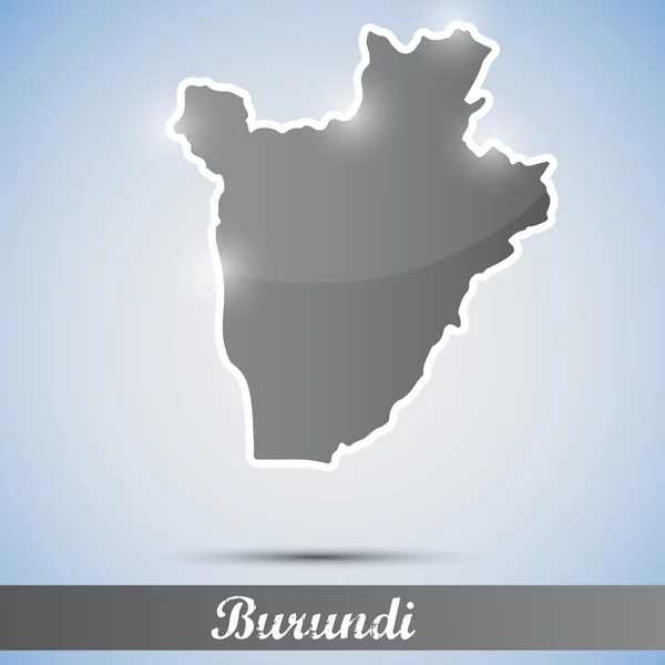 Glanzende pictogram in de vorm van burundi — Stockvector