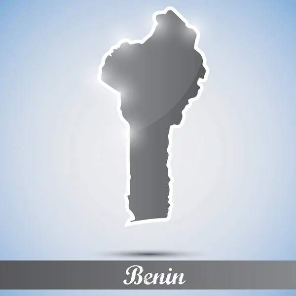 Shiny icon in form of Benin — Stock Vector