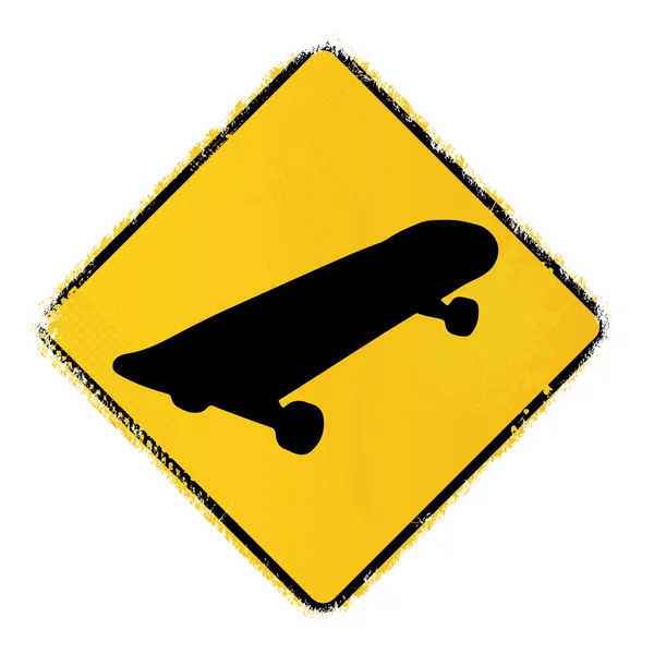 Segnale di avvertimento skateboard — Vettoriale Stock