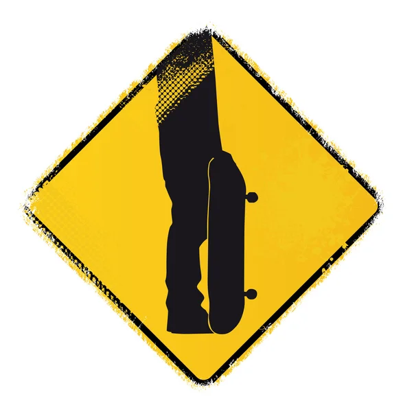 Skateboard waarschuwingsbord — Stockvector