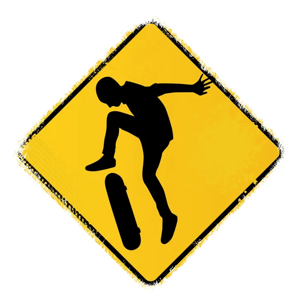 Знак предупреждения скейтборда — стоковый вектор