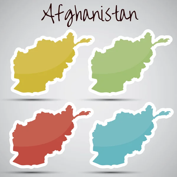 Pegatinas en forma de Afganistán — Vector de stock