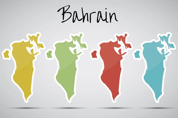 Adesivos em forma de Bahrein — Vetor de Stock