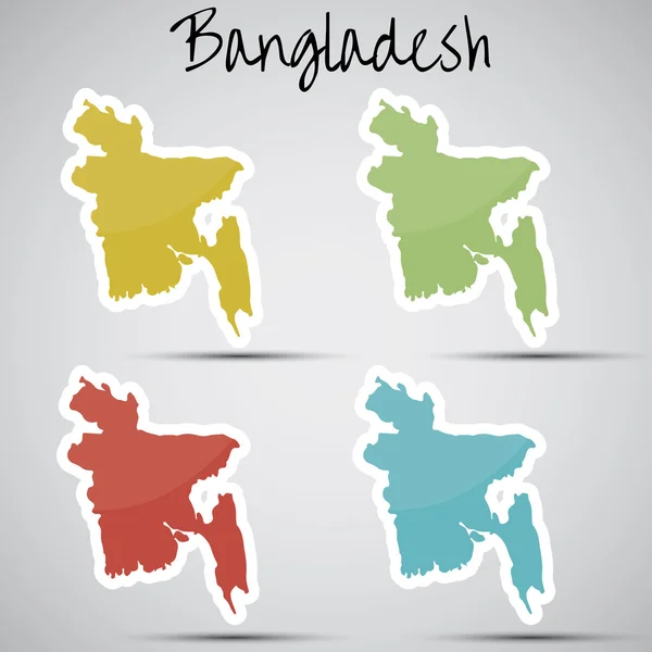 Наклейки в форме Бангладеш — стоковый вектор