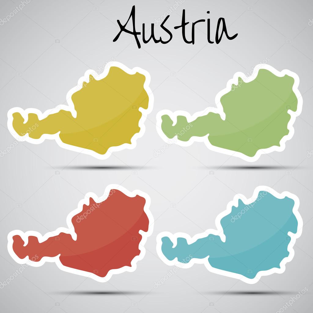Stickers in form of Austria