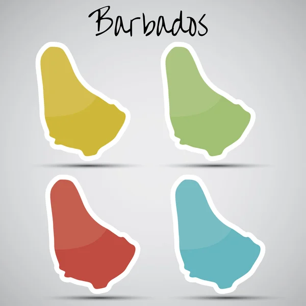 Stickers in form of Barbados — Stock Vector