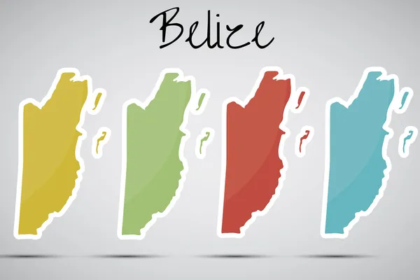 Adesivos em forma de Belize — Vetor de Stock