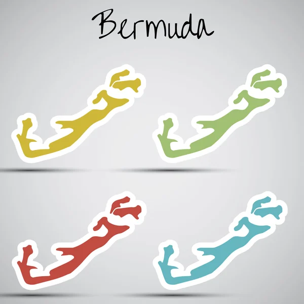 Stickers in form of Bermuda — Stock Vector