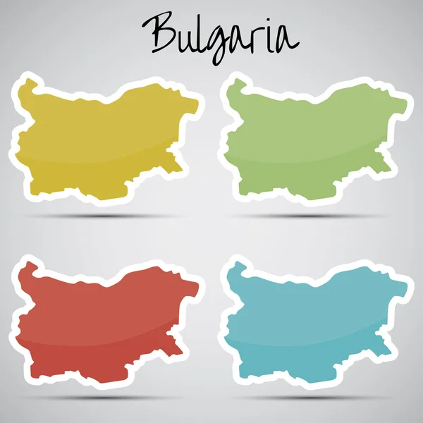 Pegatinas en forma de Bulgaria — Vector de stock