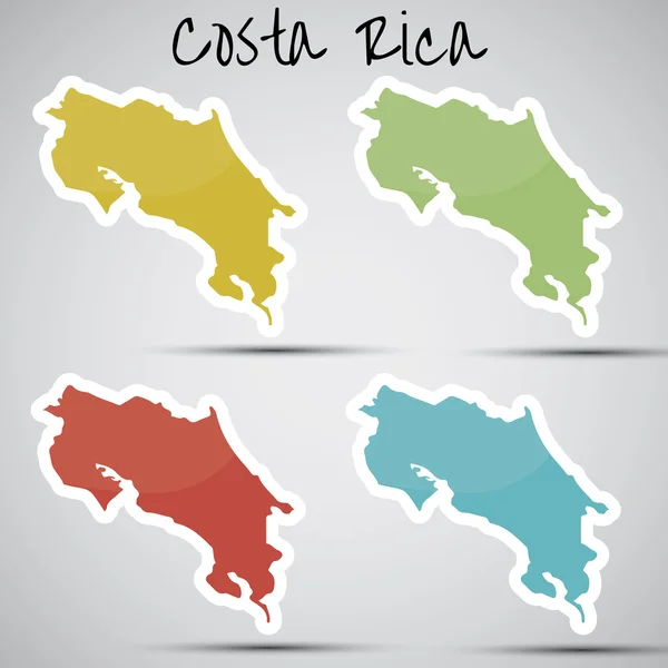 Stickers i form av costa rica — Stock vektor