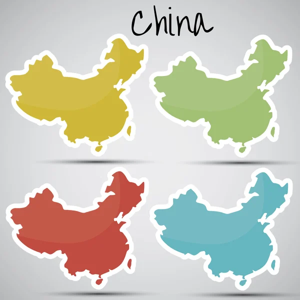 Adesivi in forma di Cina — Vettoriale Stock