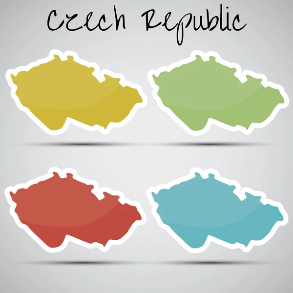 Αυτοκόλλητα με μορφή της Τσεχικής Δημοκρατίας — Διανυσματικό Αρχείο