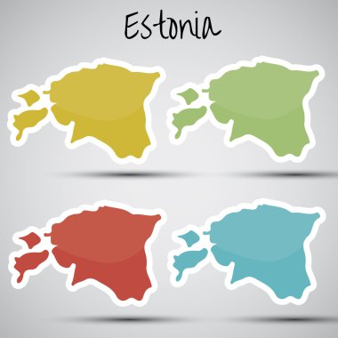 Estonya şeklinde çıkartmalar