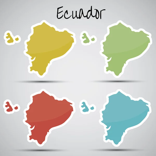 Ekvador şeklinde çıkartmalar — Stok Vektör