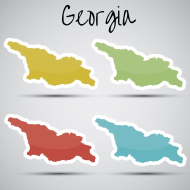 Gürcistan şeklinde çıkartmalar