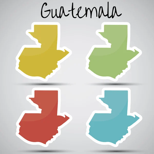 Pegatinas en forma de Guatemala — Archivo Imágenes Vectoriales