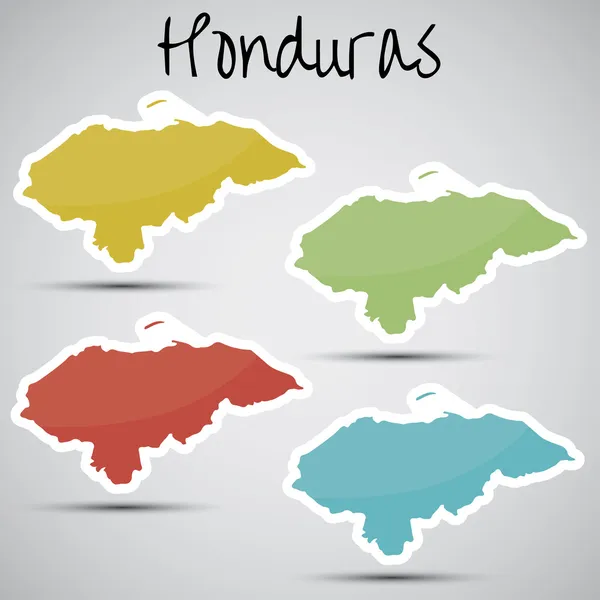 Pegatinas en forma de Honduras — Archivo Imágenes Vectoriales