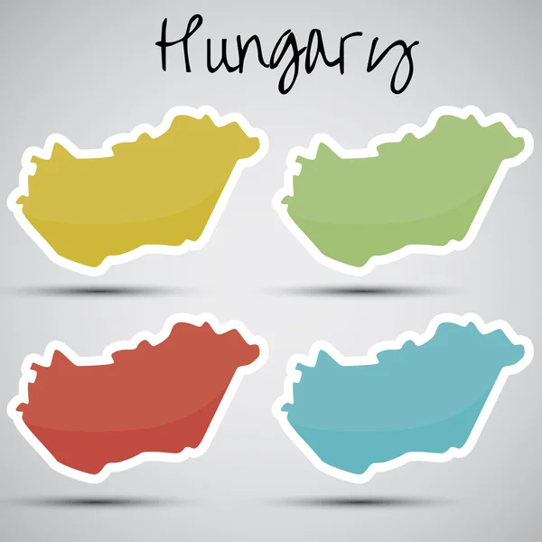 Adesivos em forma de Hungria —  Vetores de Stock