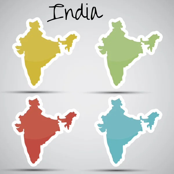 Stickers in form of India — Stock Vector