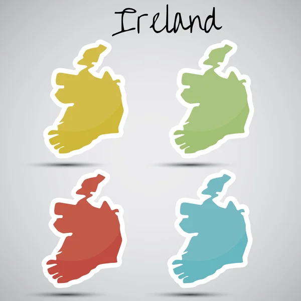 Pegatinas en forma de Irlanda — Vector de stock