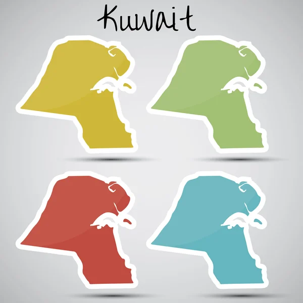 Наклейки в форме Кувейта — стоковый вектор