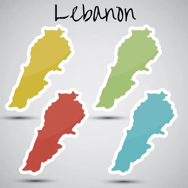Adesivos na forma de Líbano — Vetor de Stock