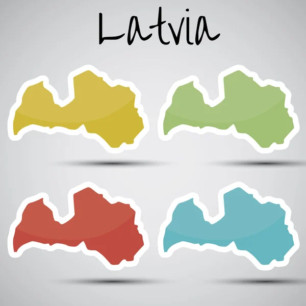Stickers in form of Latvia — Stock Vector