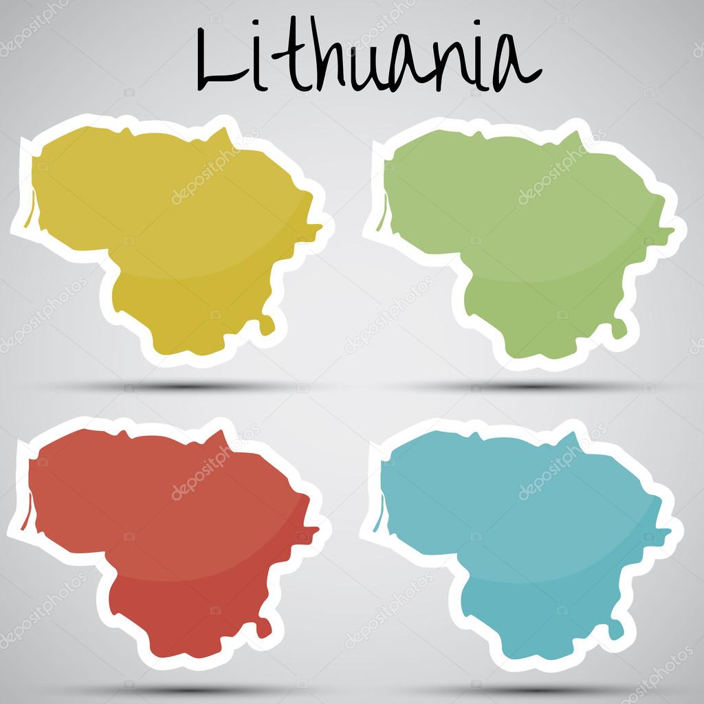 Stickers in form of Lithuania