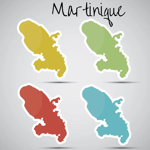 Stickers en forme de Martinique — Image vectorielle