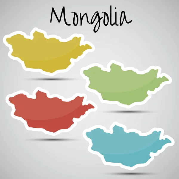 Αυτοκόλλητα με μορφή της Μογγολίας — Διανυσματικό Αρχείο