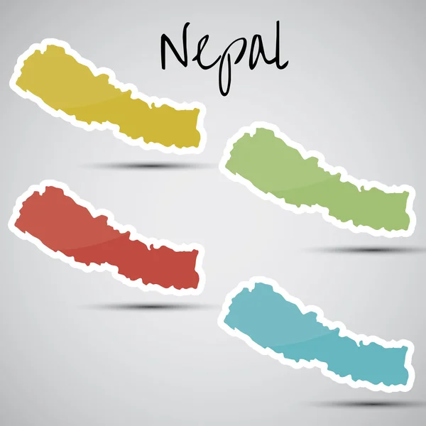 Stickers in form of Nepal — Stock Vector