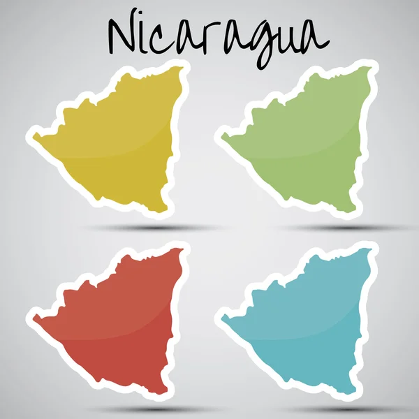 Stickers in form of Nicaragua — Stock Vector