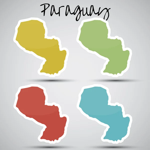 Stickers i form av paraguay — Stock vektor