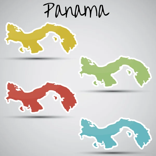 Pegatinas en forma de Panamá — Vector de stock