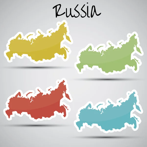 Pegatinas en forma de Rusia — Vector de stock