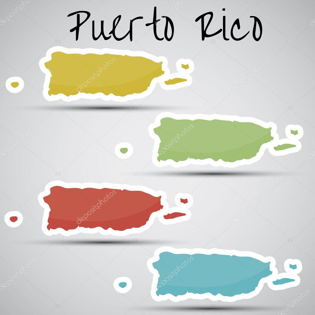 Stickers in form of Puerto Rico