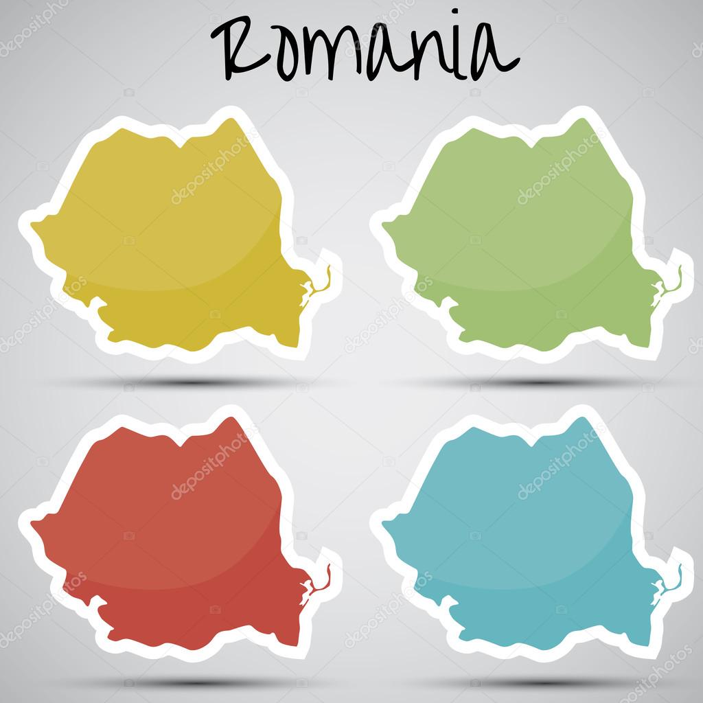 Stickers in form of Romania