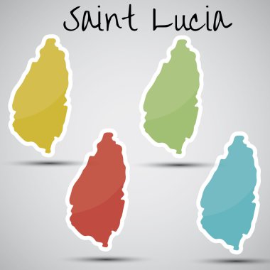 saint lucia şeklinde çıkartmalar