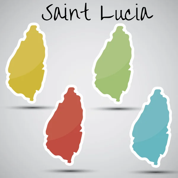 Stickers in form of Saint Lucia — Stock Vector