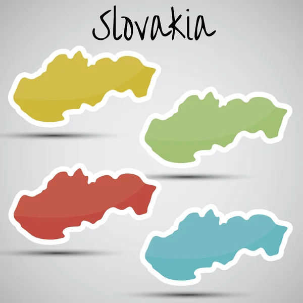 Stickers in form of Slovakia — Stock Vector