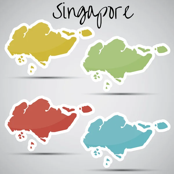 Autocollants en forme de Singapour — Image vectorielle