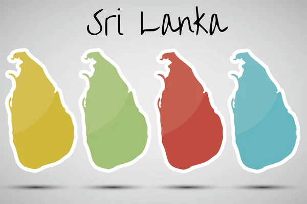 Klistermærker i form af Sri Lanka – Stock-vektor