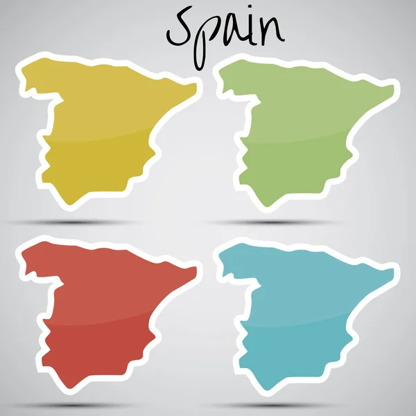 Stickers in form of Spain — Stock Vector