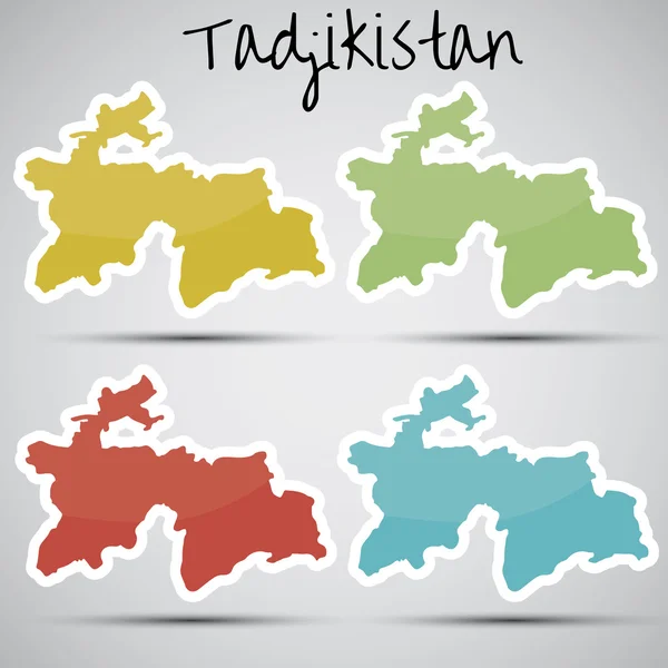 Stickers in form of Tajikistan — Stock Vector